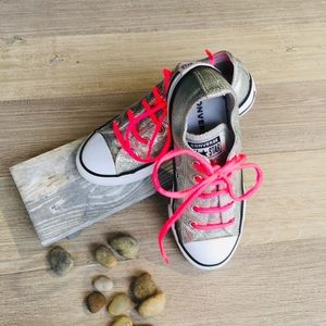 Converse All Star  Silver Sparkle Girls Sneakers